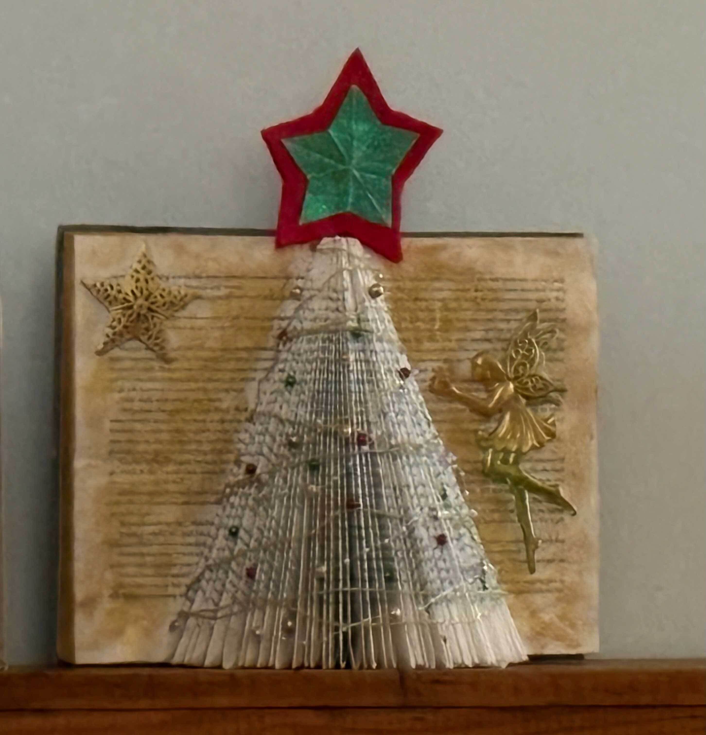 Paula Blannin Book art Christmas tree