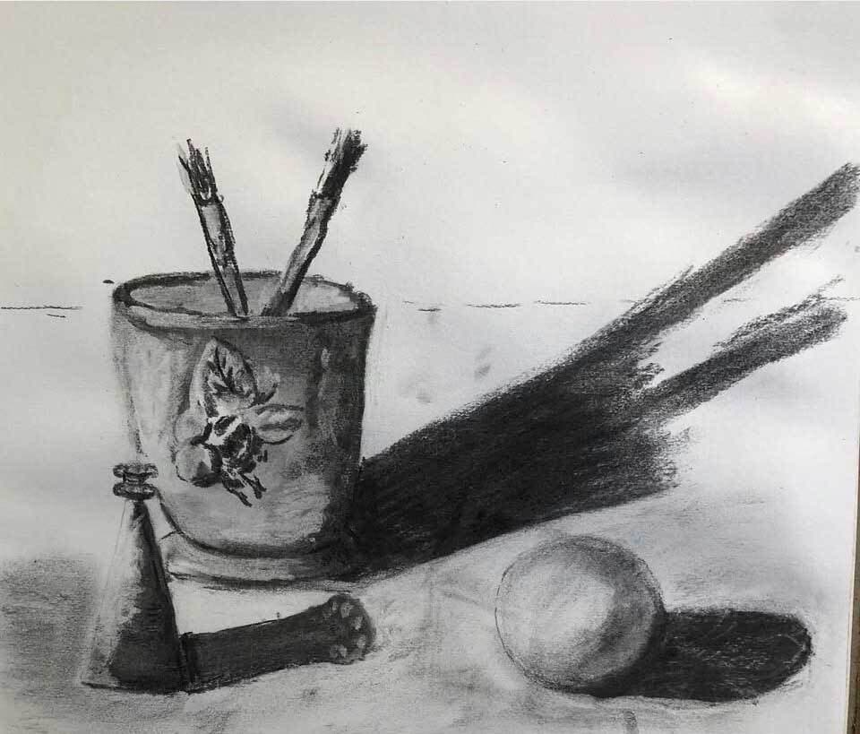 Still life with paint brush by Peta Robinson