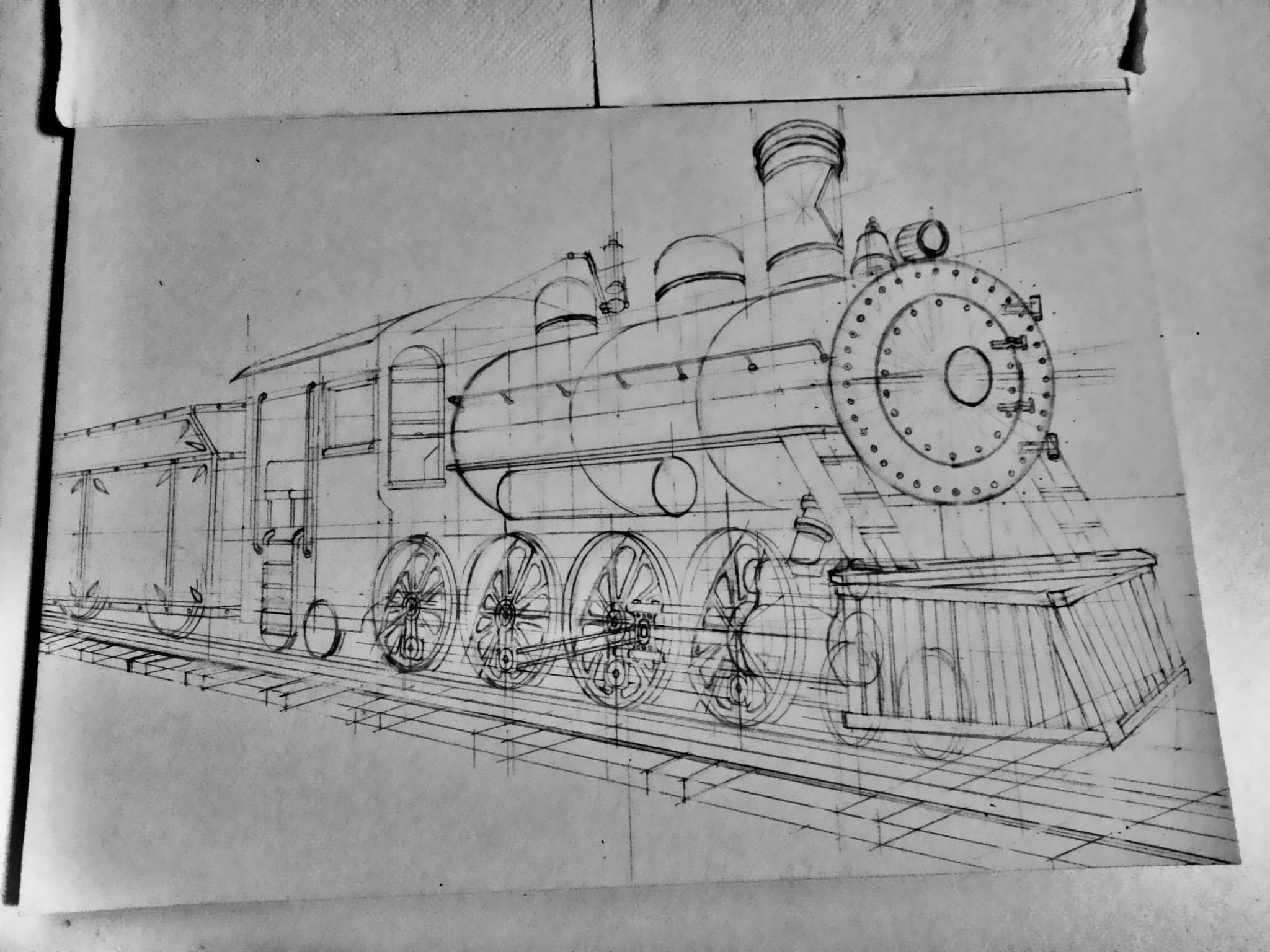 Skeletal Train Drawing