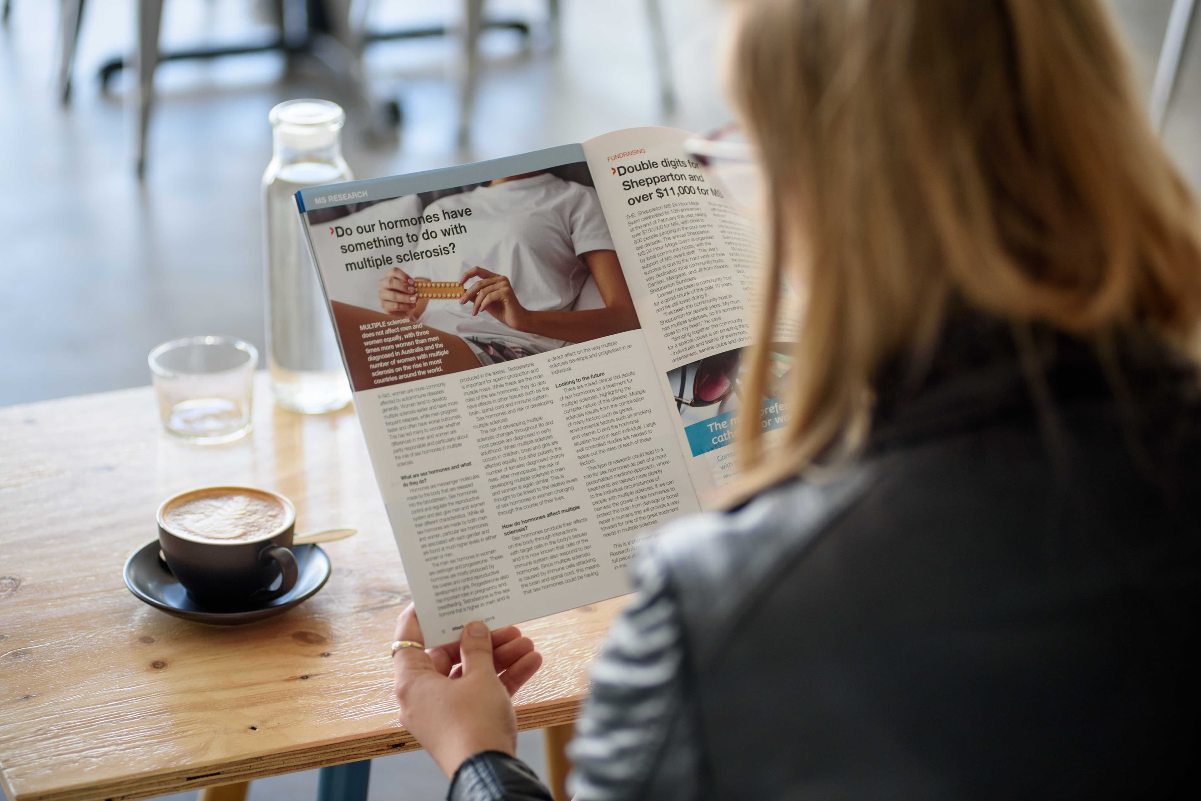 Woman reading a magazine