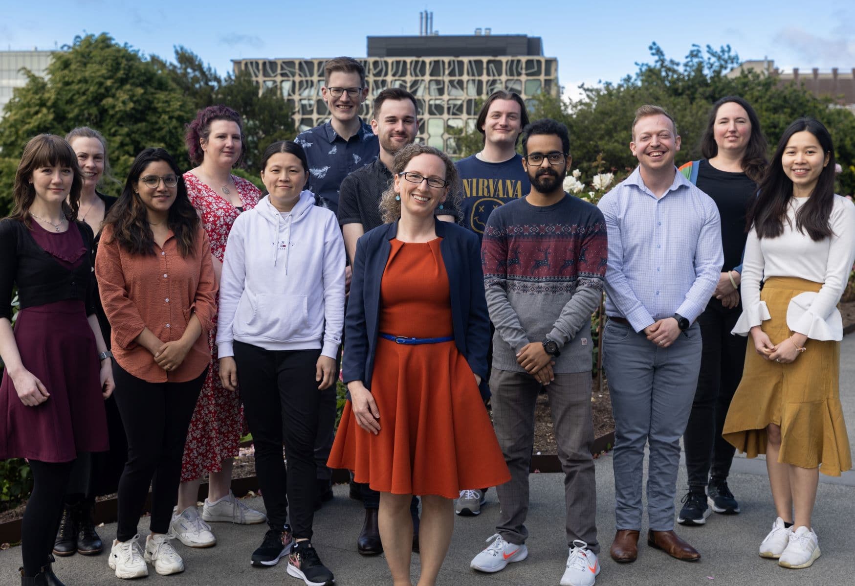 Professor kaylene with group of researchers