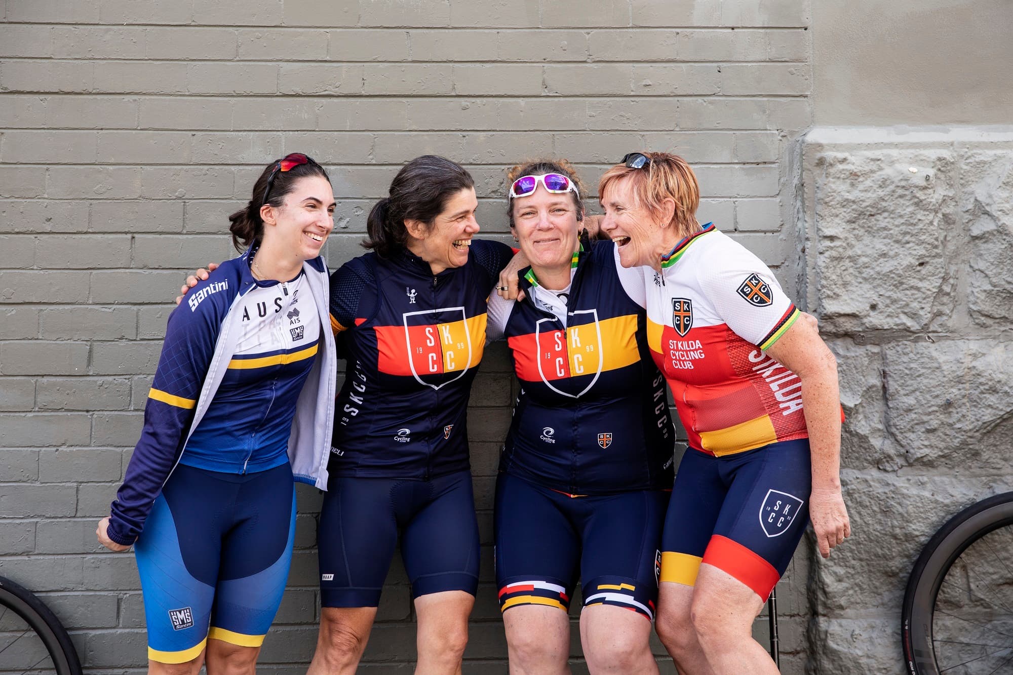 a group of women participants from St Kilda cycling club
